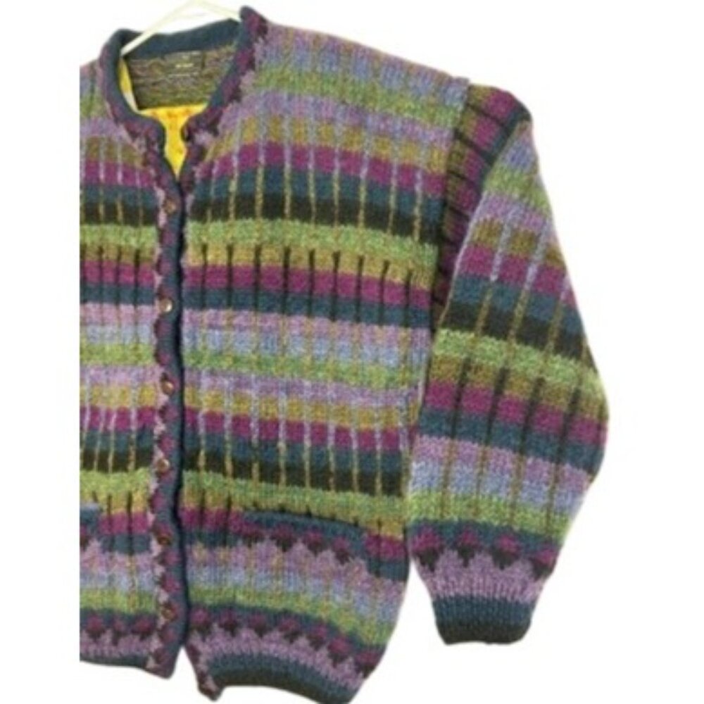 100% Himalayan Wool Sweater Cozy Cottage Vintage Nepal Lost Horizons Medium - Picture 4 of 16